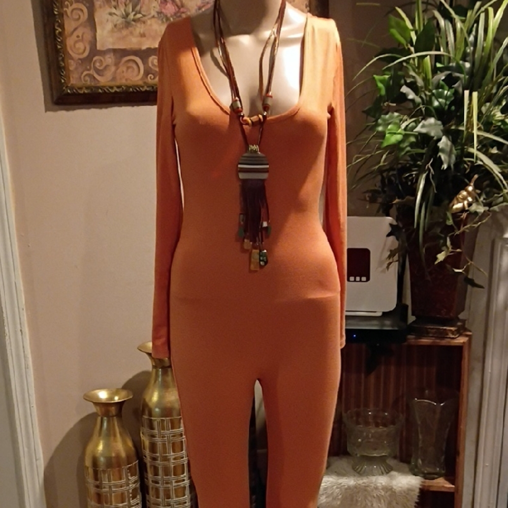 Capelli of New York Deep Orange Jumpsuit